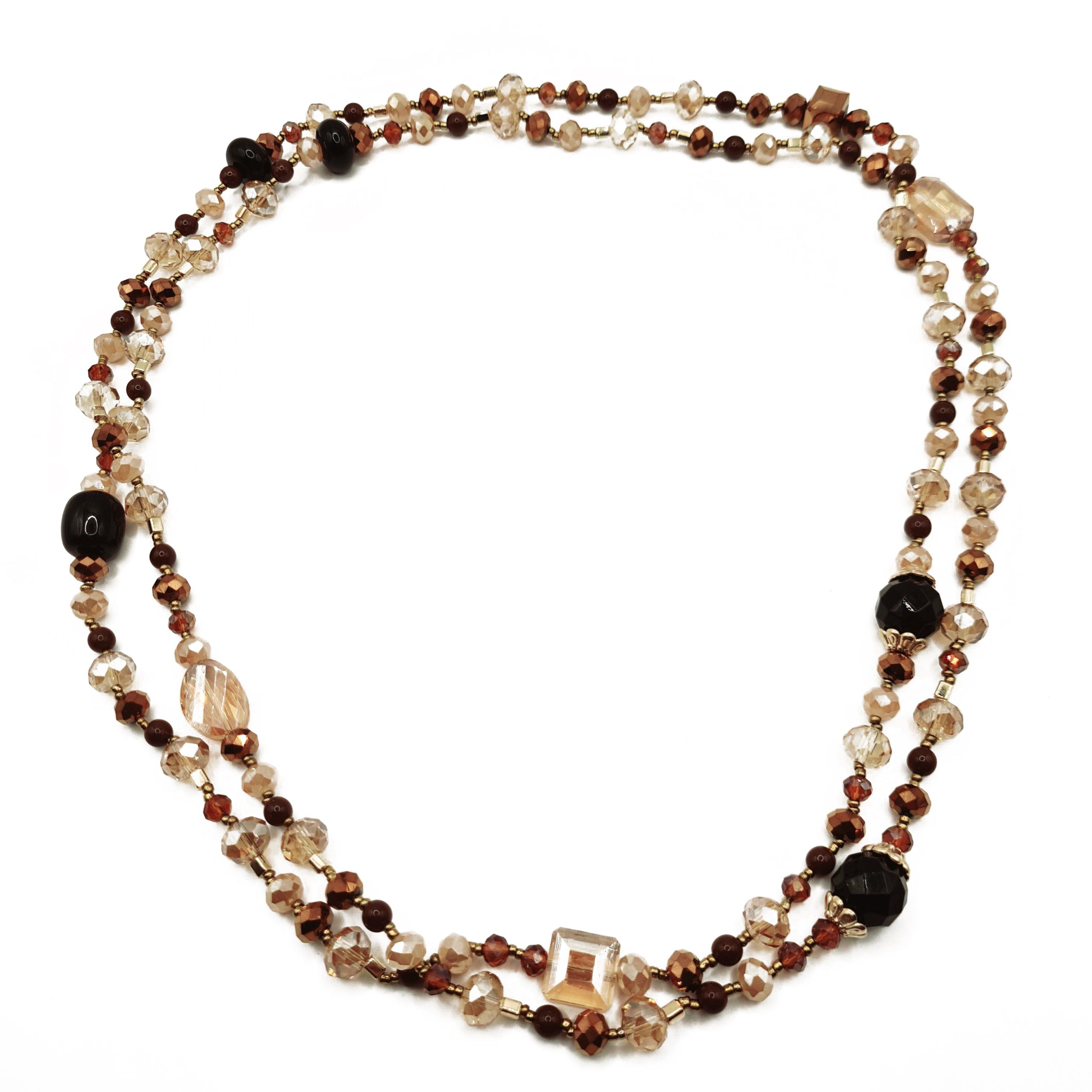 Collar largo con cuentas de vidrio