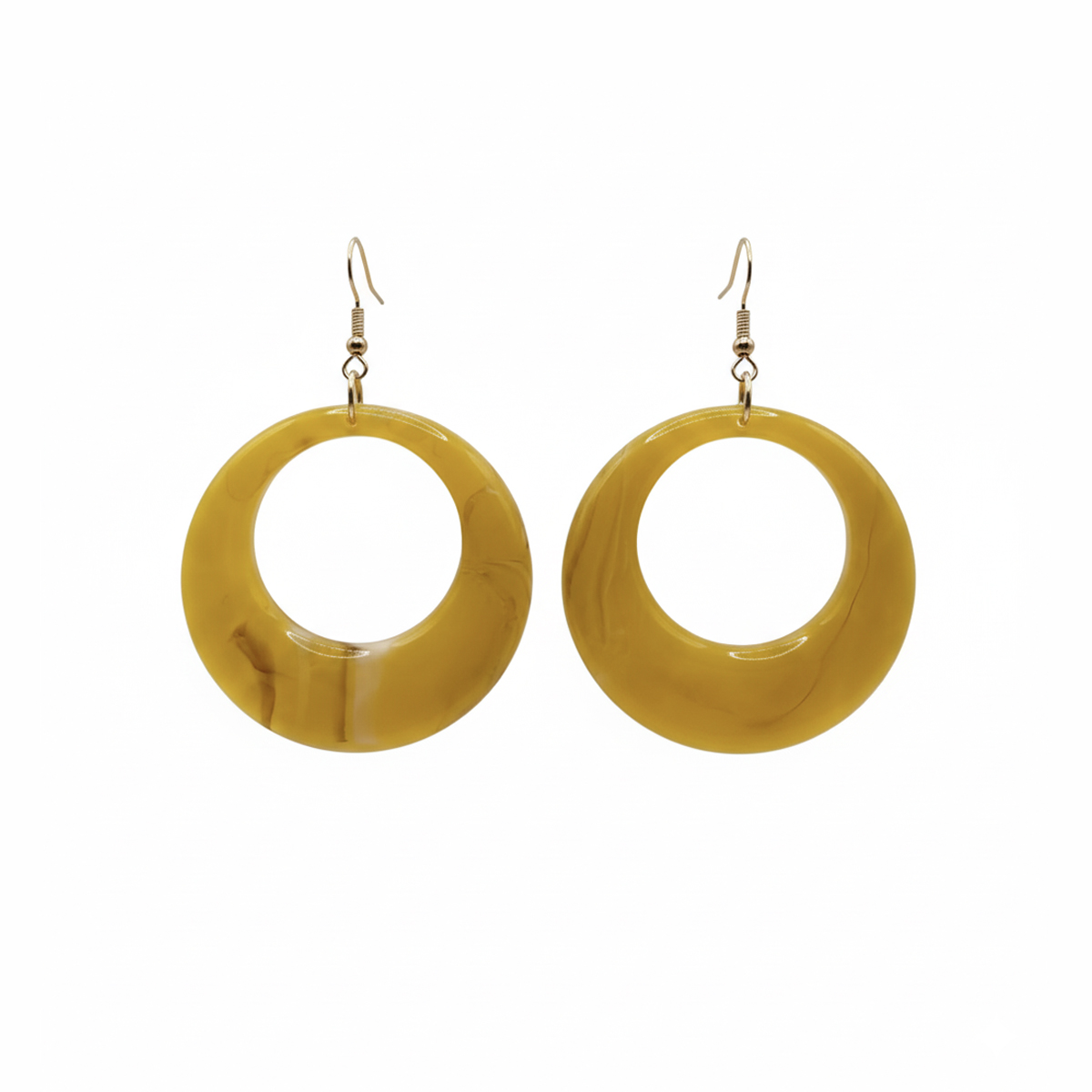 Aros argollas Amarillas en resina
